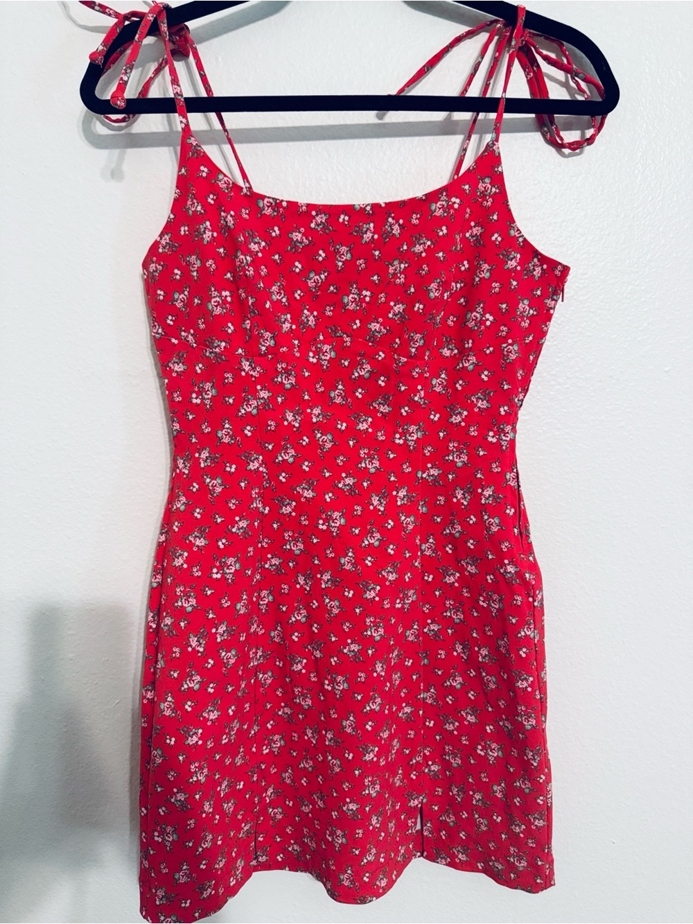 Trixxi Red Floral Tie-Shoulder Mini Dress (NWOT)